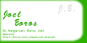 joel boros business card